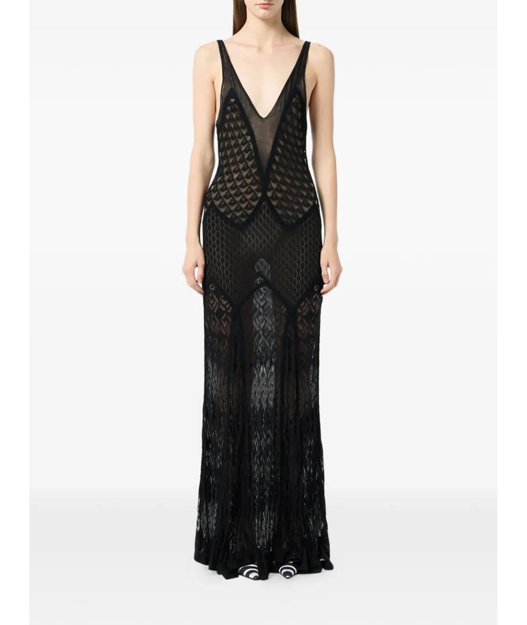 BLUMARINE Черное хлопковое повседневное платье, фото 2