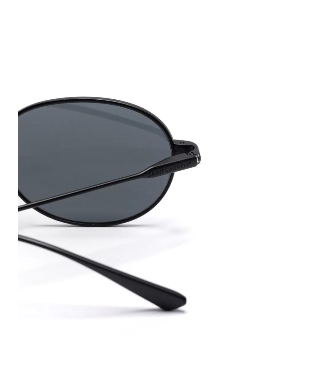 SAINT LAURENT Черные металлические солнцезащитные очки, фото 5