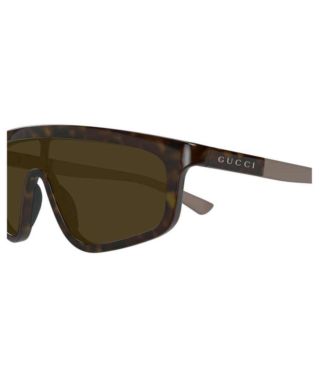 GUCCI Коричневые пластиковые солнцезащитные очки, фото 3