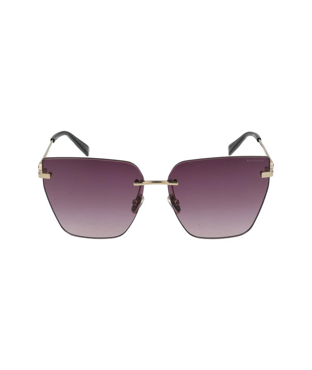 BVLGARI Золотые металлические солнцезащитные очки, фото 2