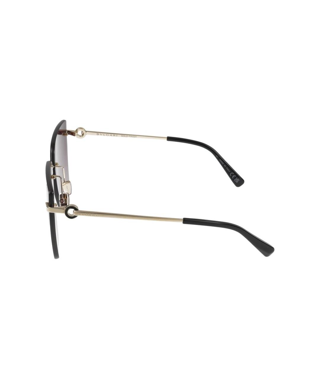 BVLGARI Золотые металлические солнцезащитные очки, фото 3