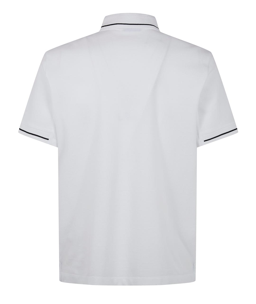 MONCLER Белое хлопковое поло с коротким рукавом, фото 2