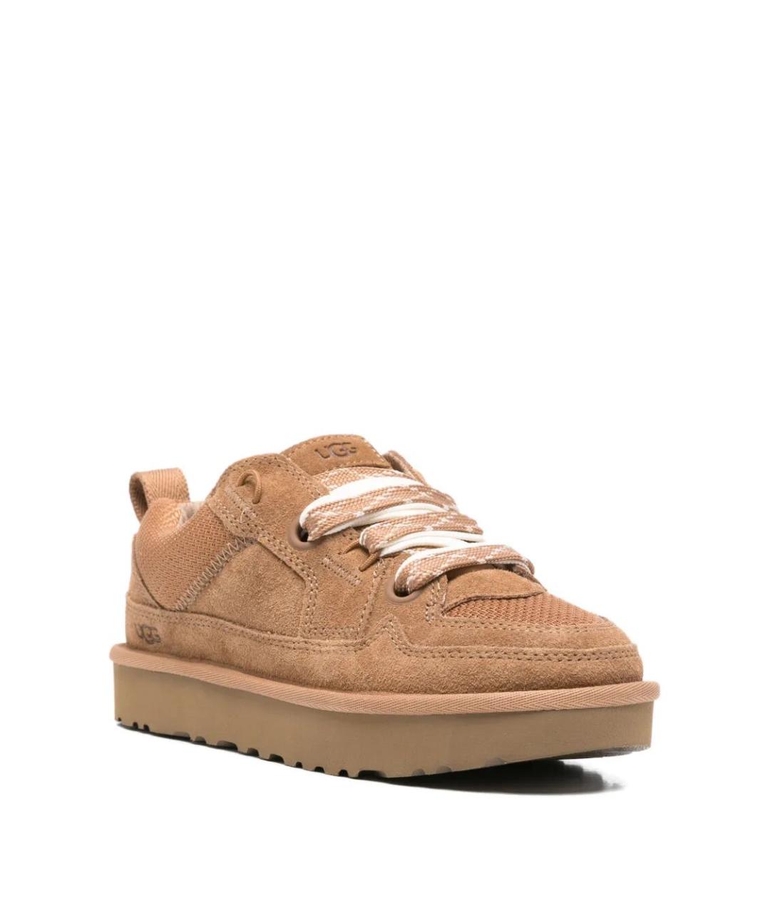 UGG AUSTRALIA Коричневые кожаные кроссовки, фото 2