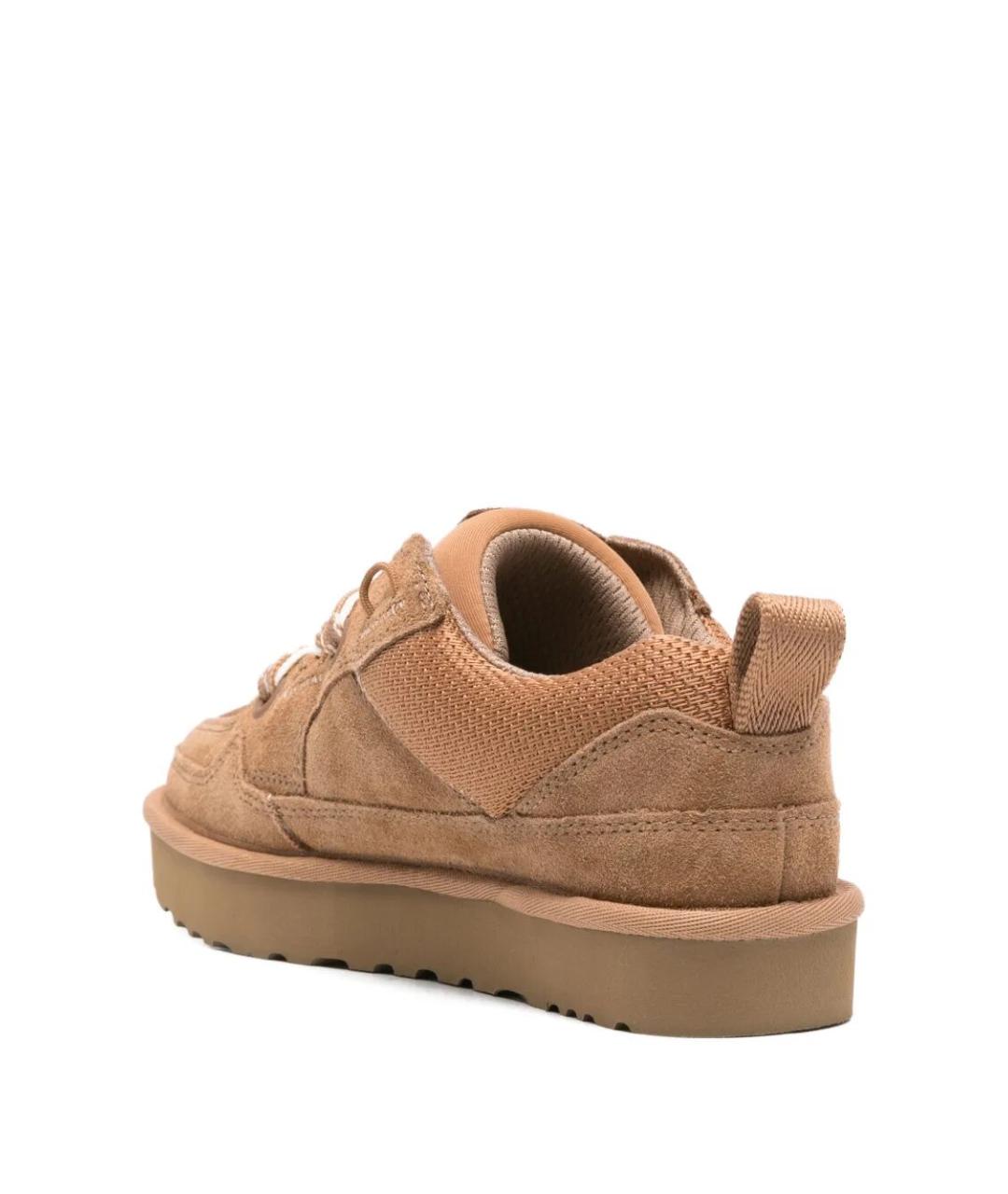 UGG AUSTRALIA Коричневые кожаные кроссовки, фото 4