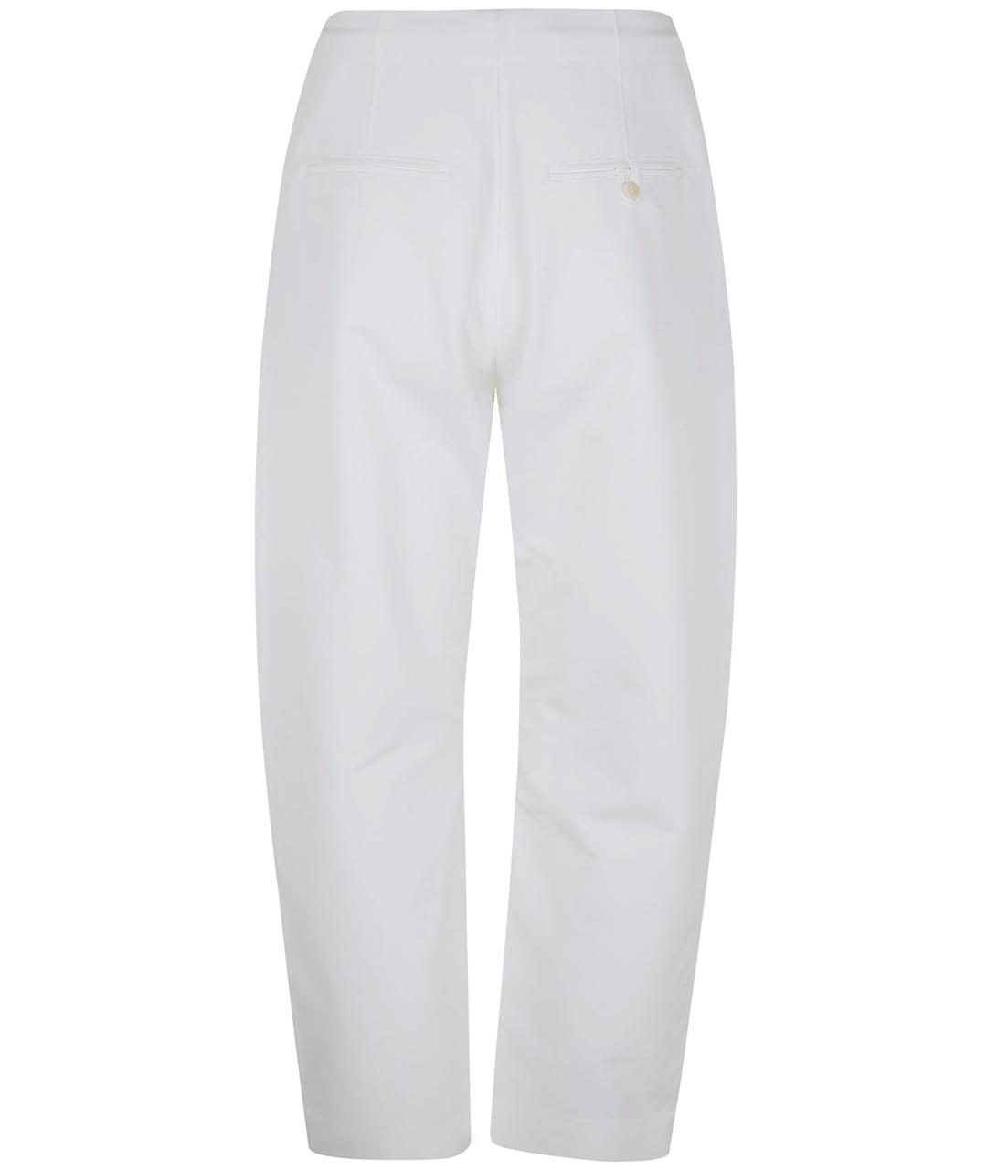 JACQUEMUS Белые хлопковые повседневные брюки, фото 5