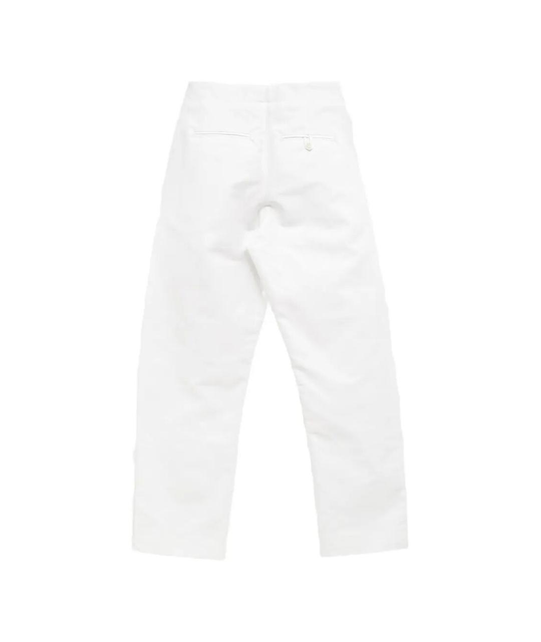 JACQUEMUS Белые хлопковые повседневные брюки, фото 2