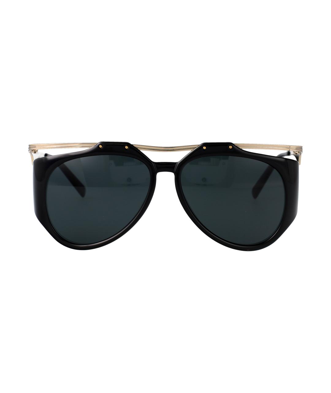 SAINT LAURENT Черные металлические солнцезащитные очки, фото 2