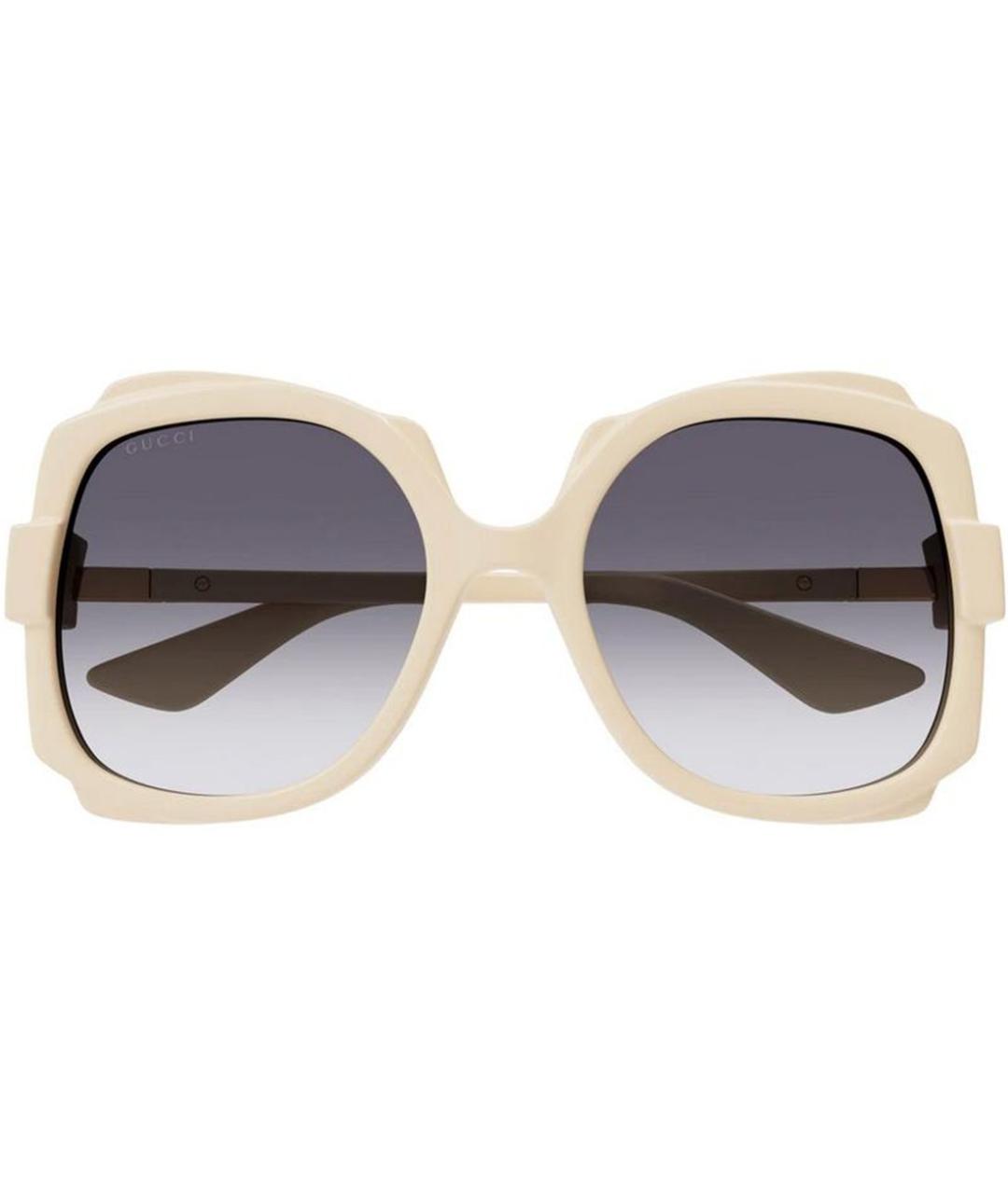 GUCCI Бежевые пластиковые солнцезащитные очки, фото 2