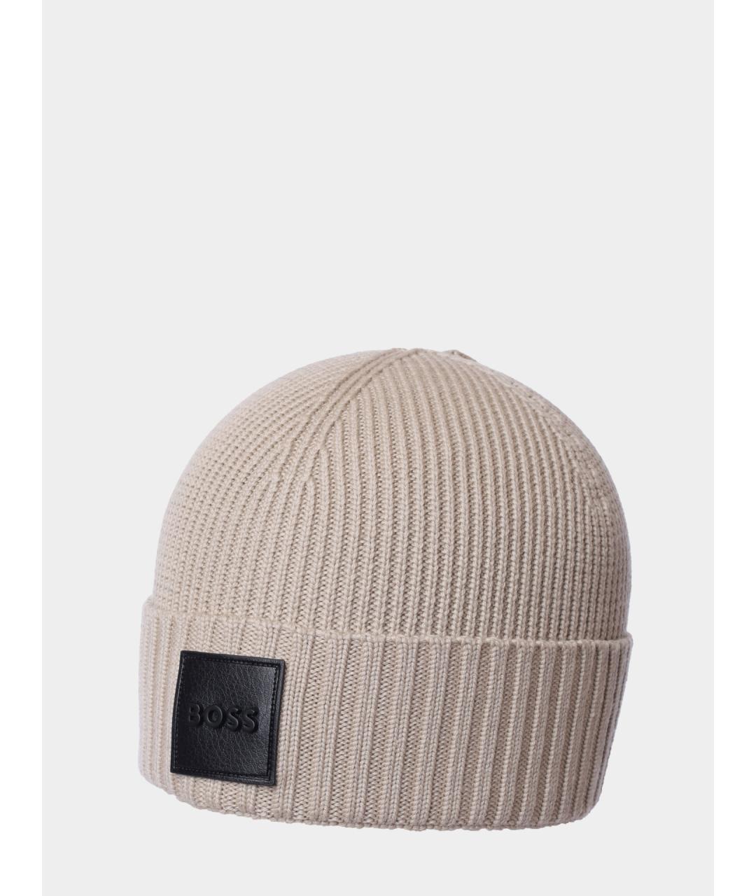HUGO BOSS Бежевая шерстяная шапка, фото 3