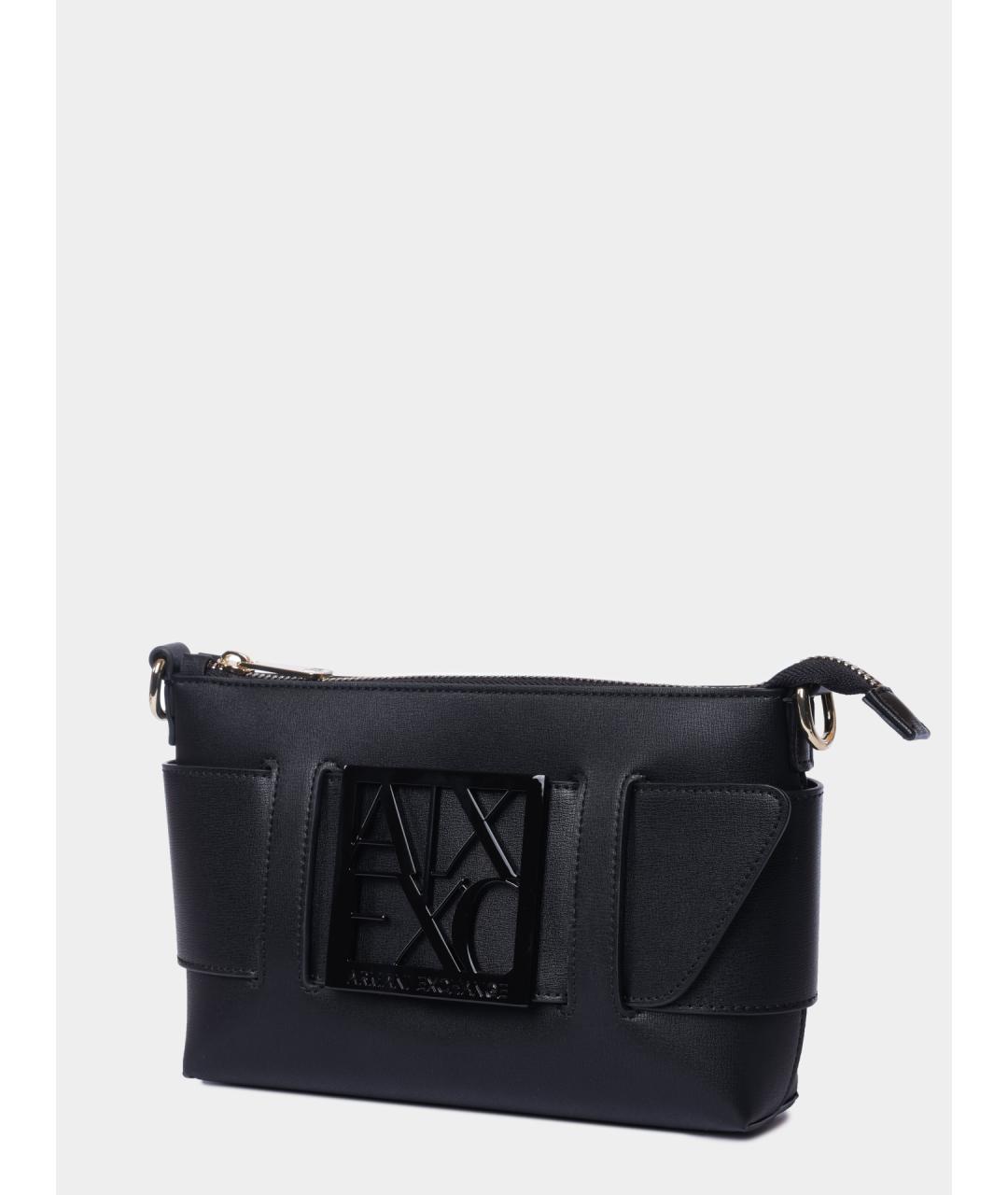 ARMANI EXCHANGE Черная сумка через плечо из искусственной кожи, фото 2