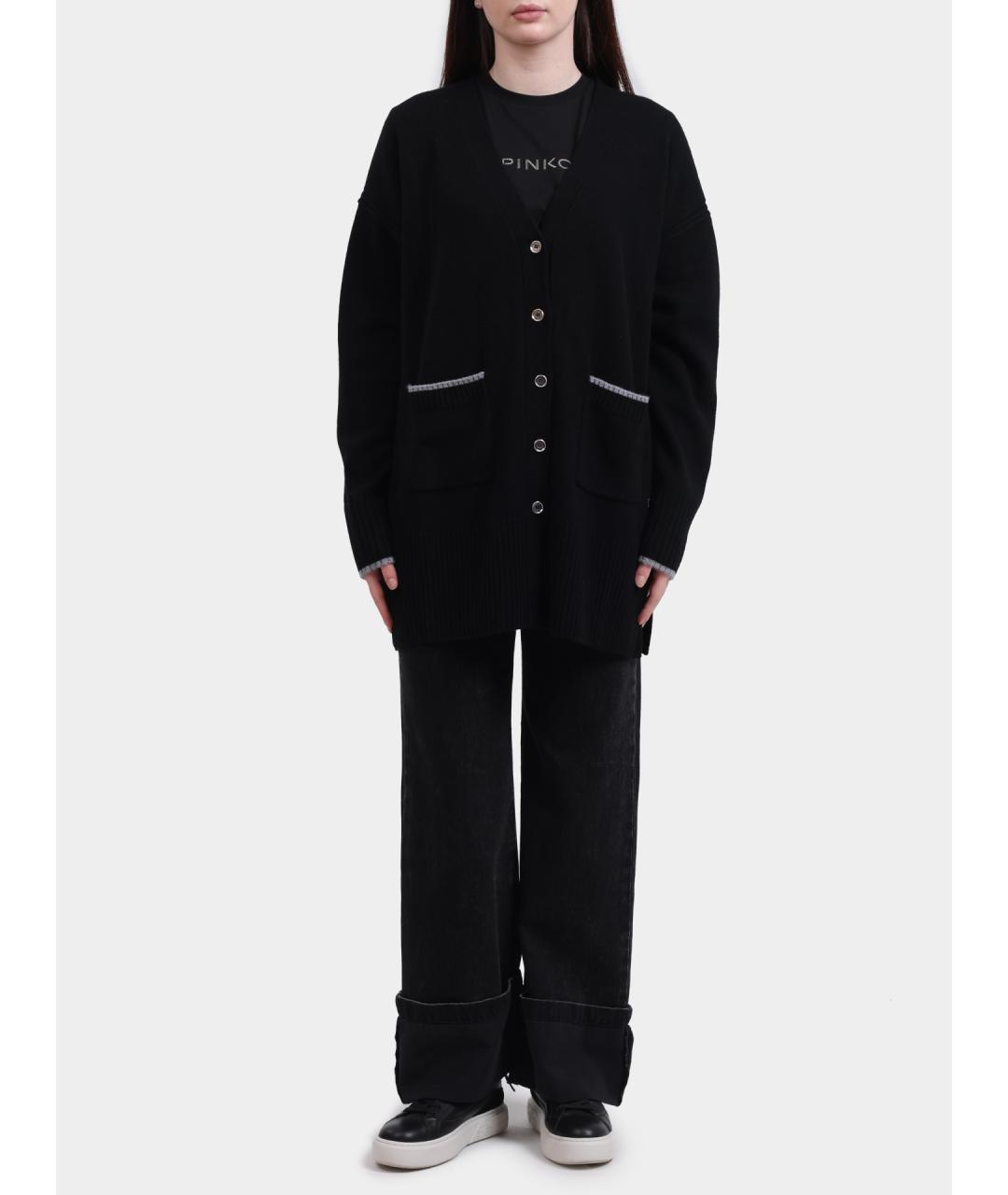 PINKO Черный шерстяной кардиган, фото 2