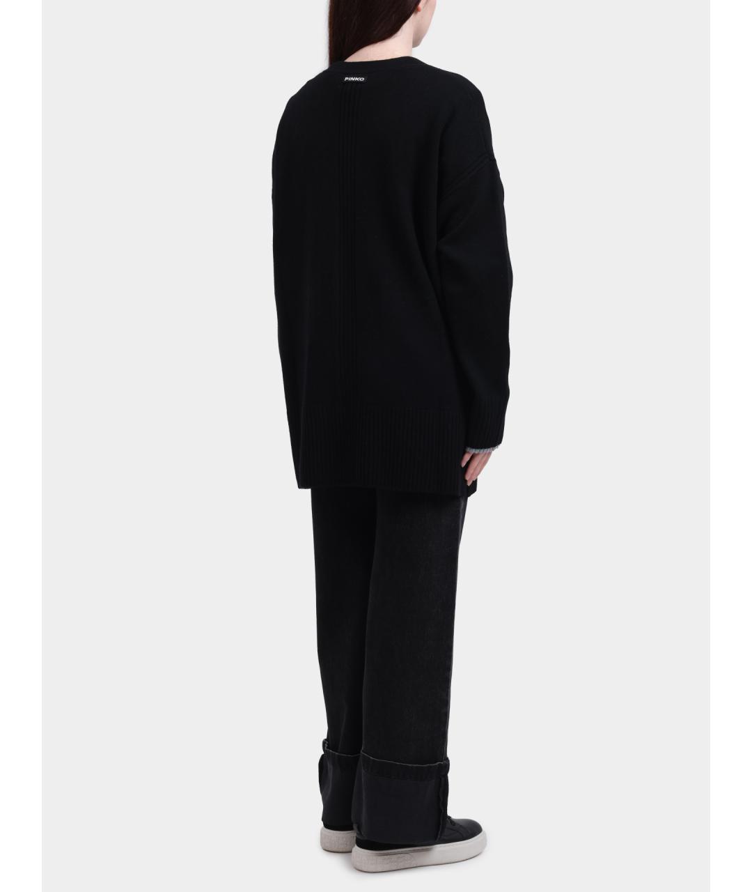 PINKO Черный шерстяной кардиган, фото 5