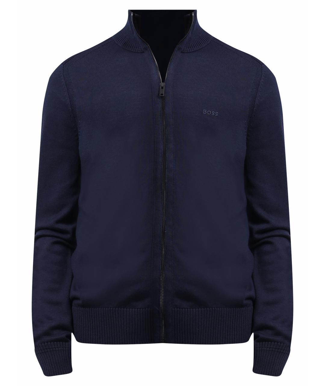HUGO BOSS Темно-синий шерстяной кардиган, фото 1