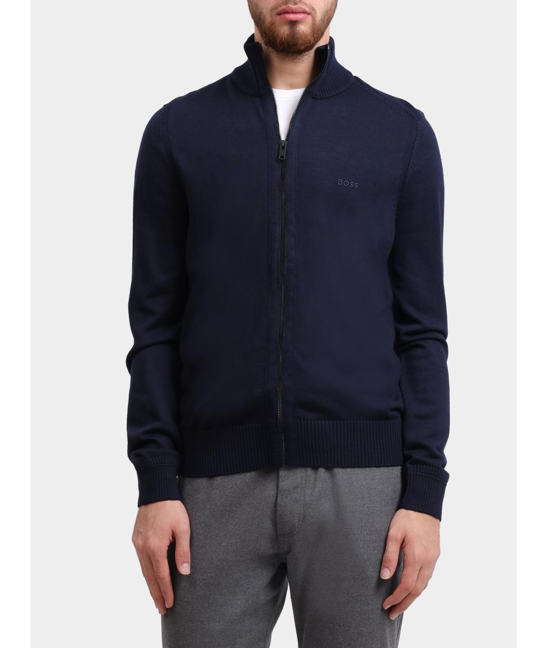HUGO BOSS Темно-синий шерстяной кардиган, фото 6