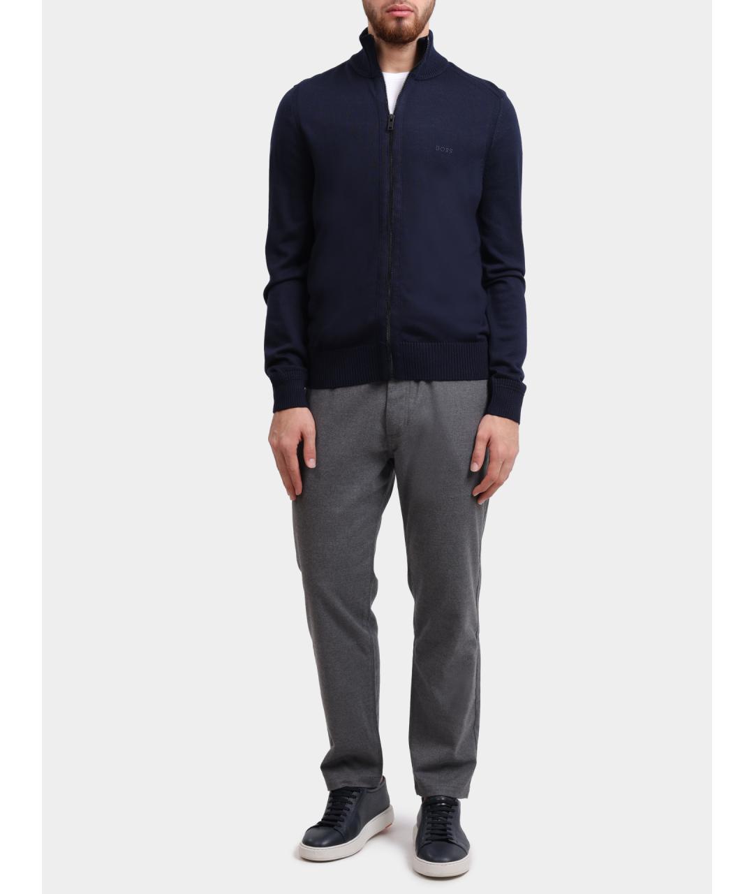 HUGO BOSS Темно-синий шерстяной кардиган, фото 2