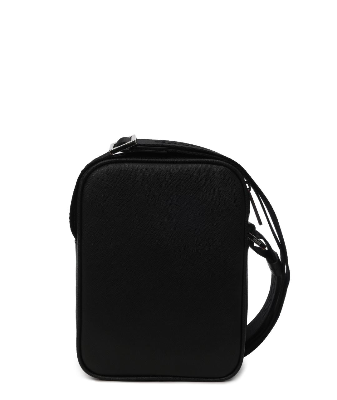 HUGO BOSS Черная кожаная сумка на плечо, фото 4