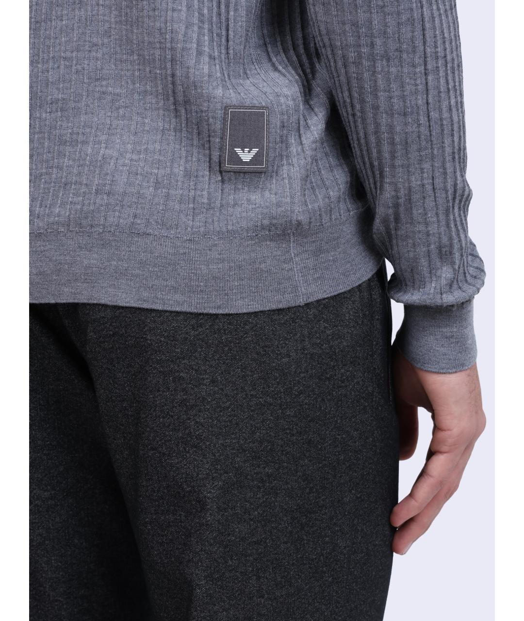 EMPORIO ARMANI Серый шерстяной джемпер / свитер, фото 4