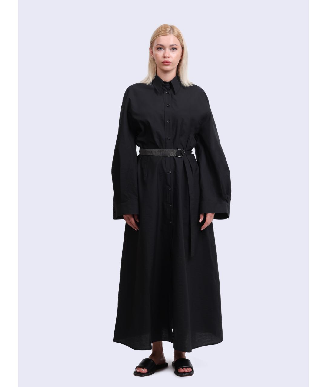 BRUNELLO CUCINELLI Черное хлопковое платье, фото 6