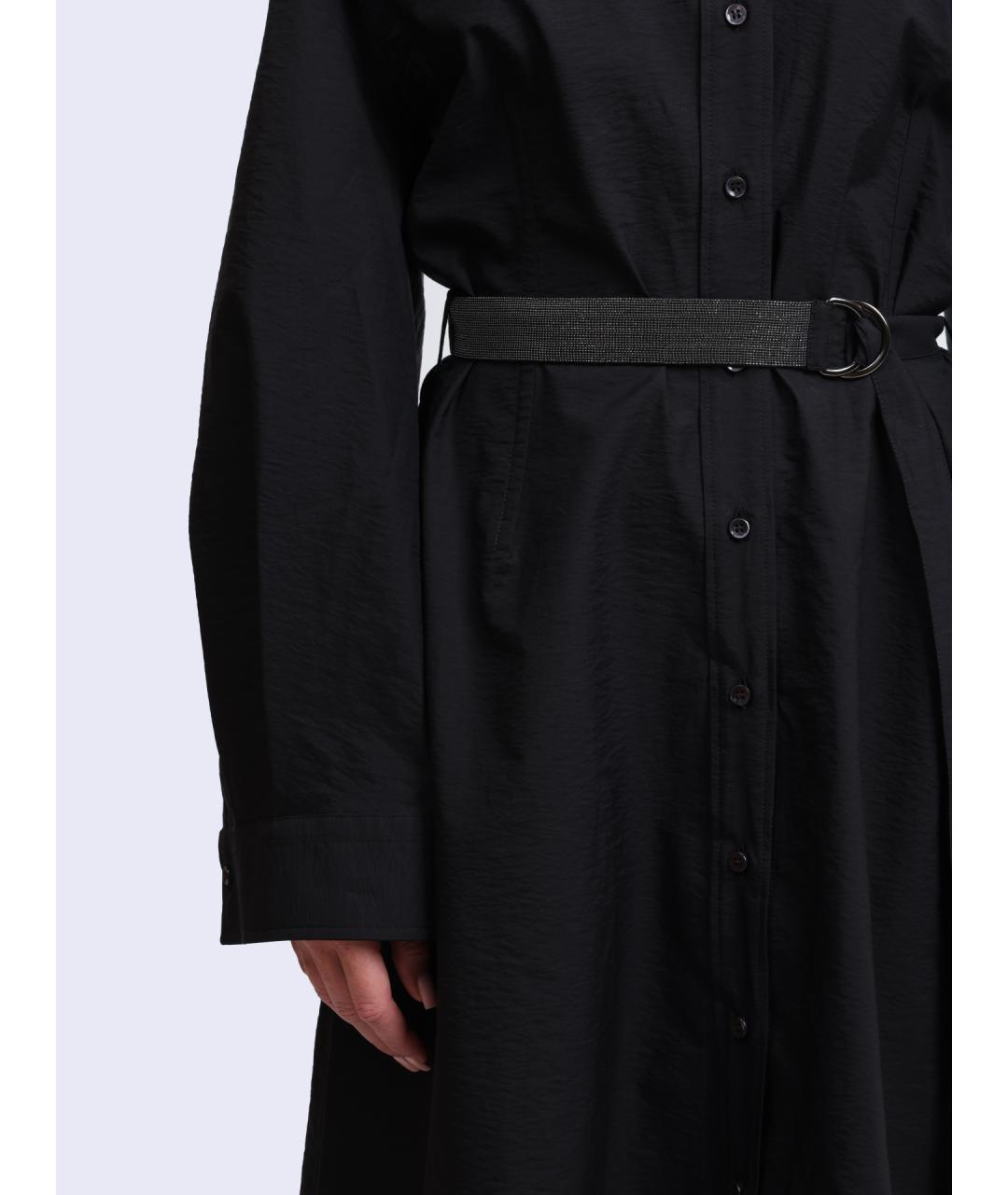 BRUNELLO CUCINELLI Черное хлопковое платье, фото 3