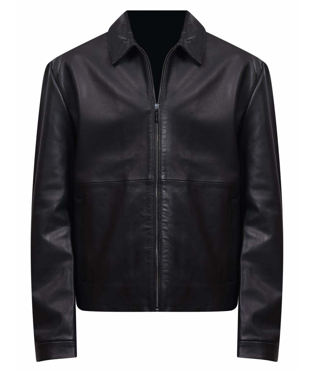 CALVIN KLEIN Черная кожаная куртка, фото 1