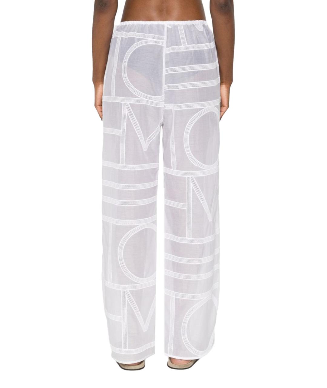 TOTEME Белые хлопковые прямые брюки, фото 3