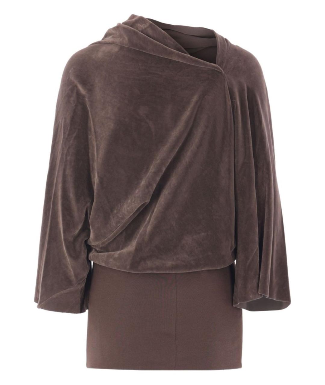 RICK OWENS Коричневая вискозная блузы, фото 2