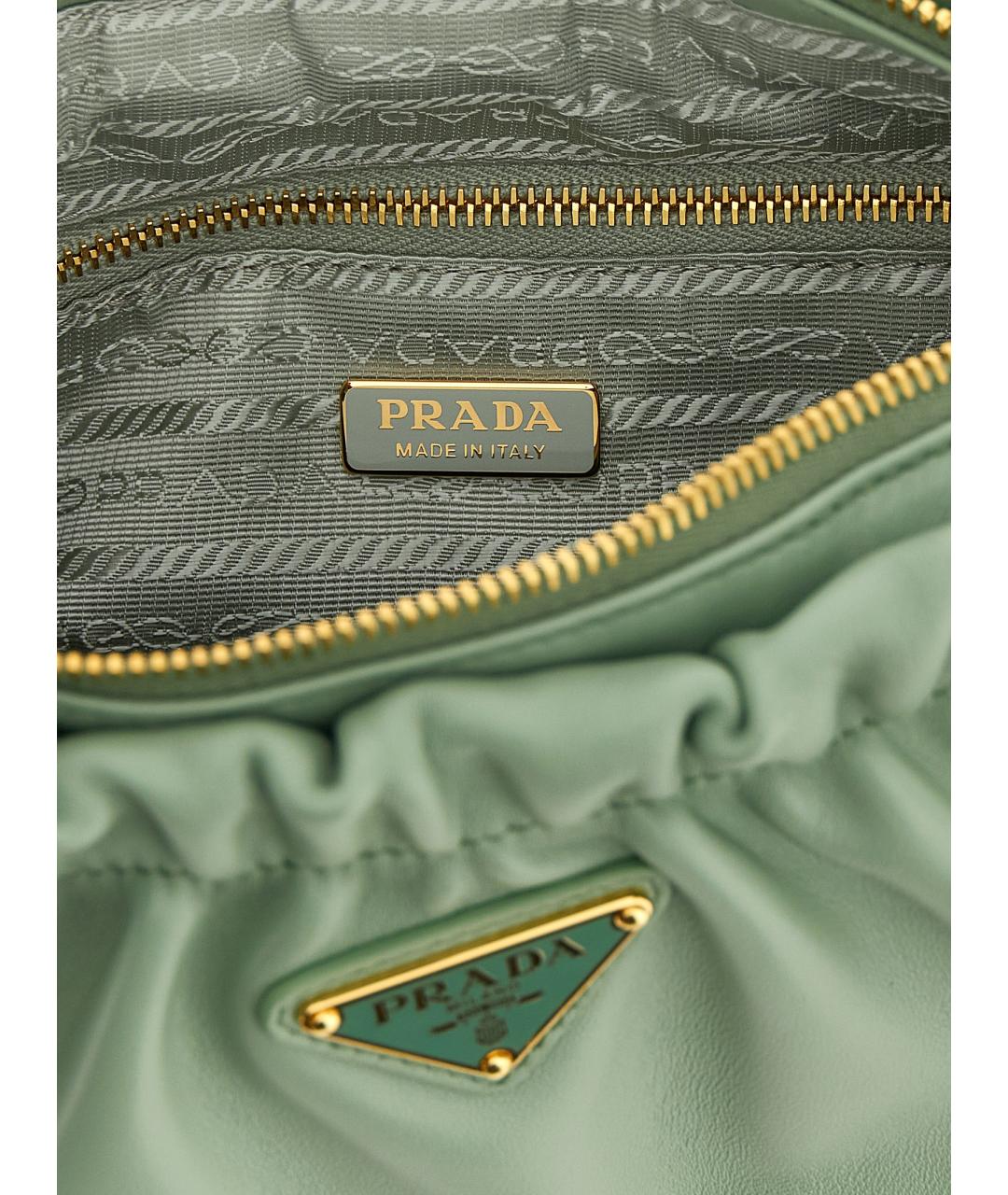 PRADA Зеленая кожаная сумка через плечо, фото 4