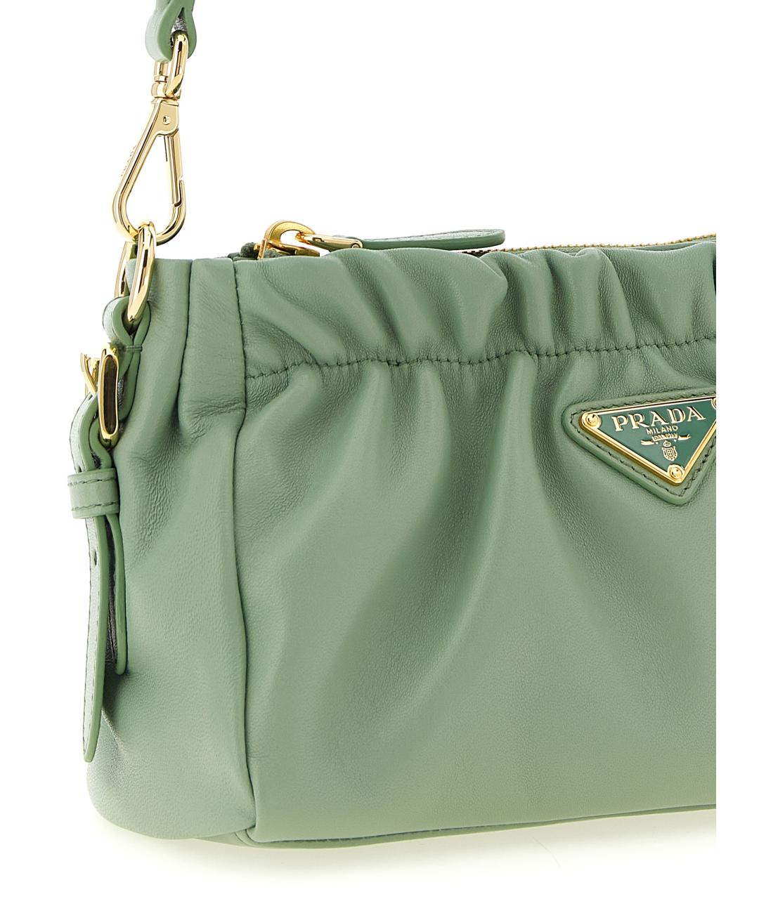 PRADA Зеленая кожаная сумка через плечо, фото 3