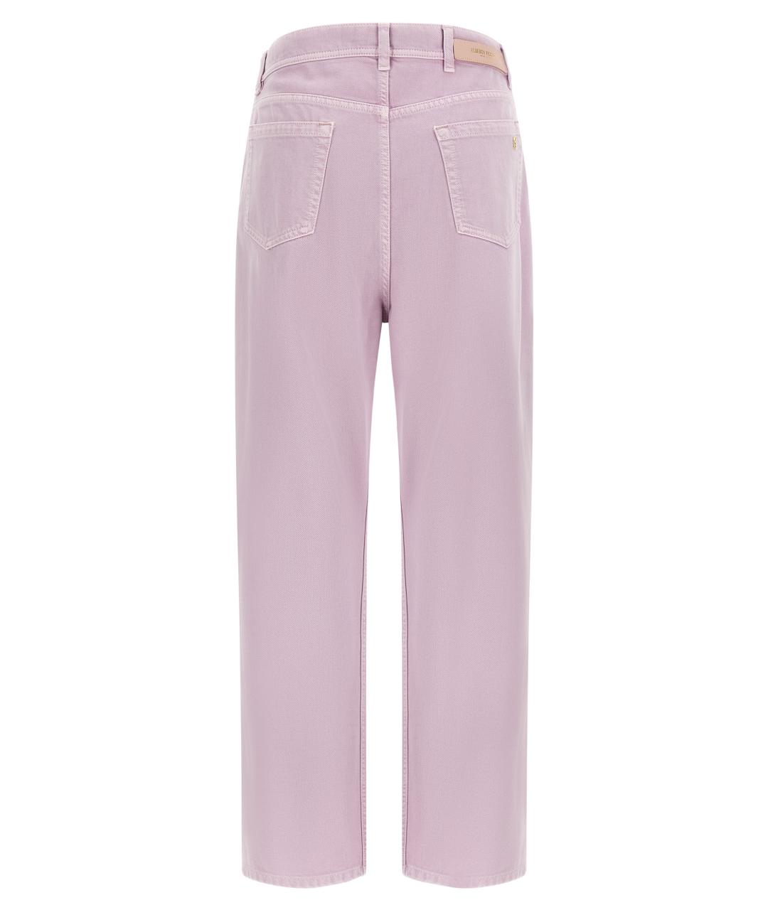 ALBERTA FERRETTI Розовые хлопковые прямые джинсы, фото 2