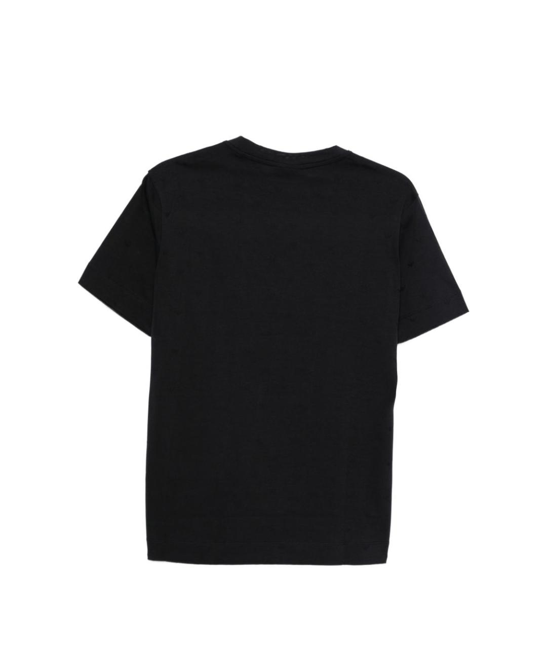 EMPORIO ARMANI Темно-синяя хлопковая футболка, фото 3