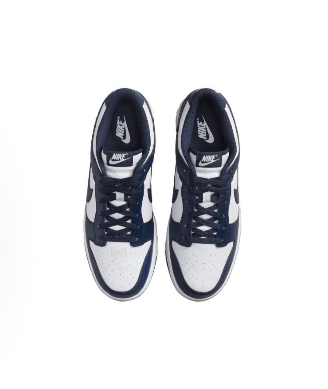 NIKE Темно-синие кожаные низкие кроссовки / кеды, фото 3