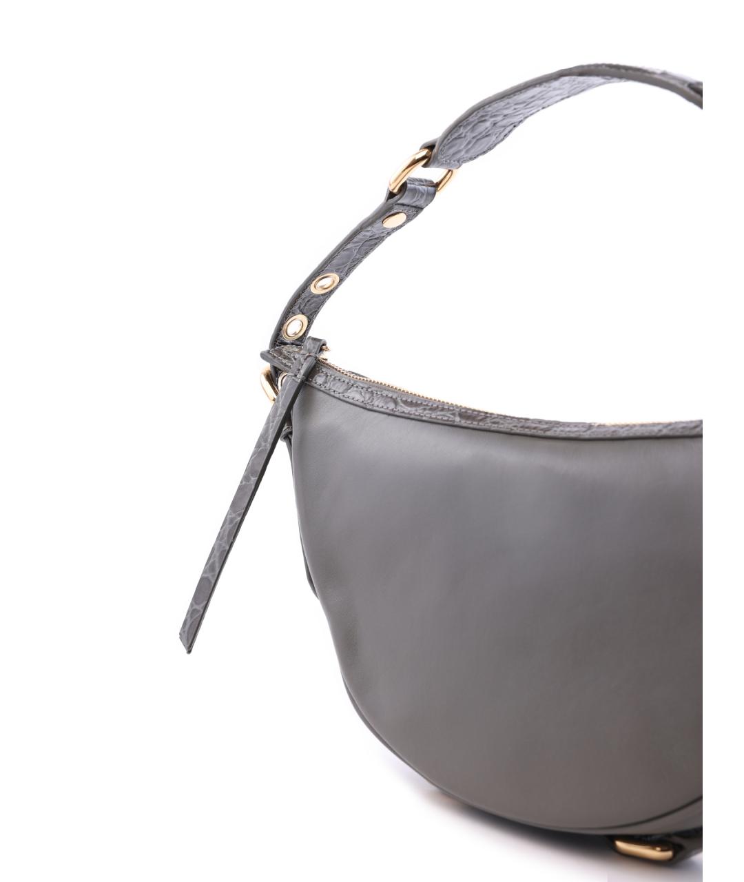 BY FAR Серая кожаная сумка через плечо, фото 5