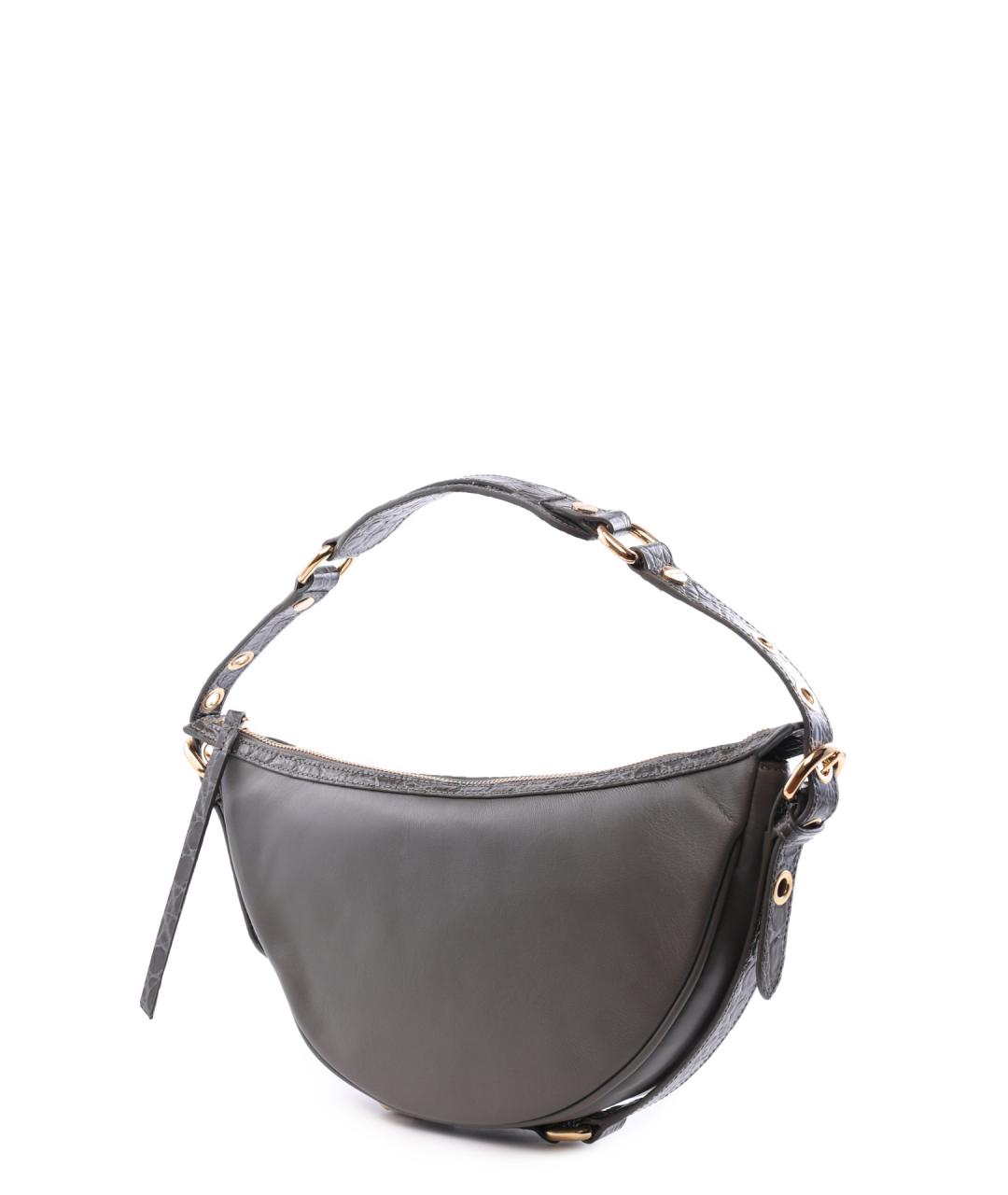 BY FAR Серая кожаная сумка через плечо, фото 3