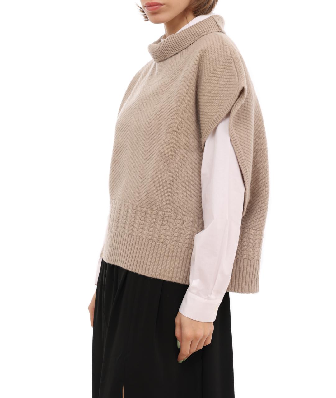 ARMANI EXCHANGE Бежевый шерстяной джемпер / свитер, фото 5