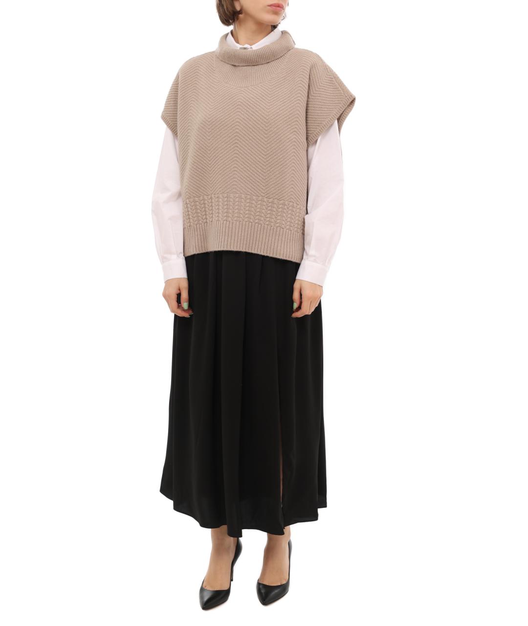 ARMANI EXCHANGE Бежевый шерстяной джемпер / свитер, фото 6