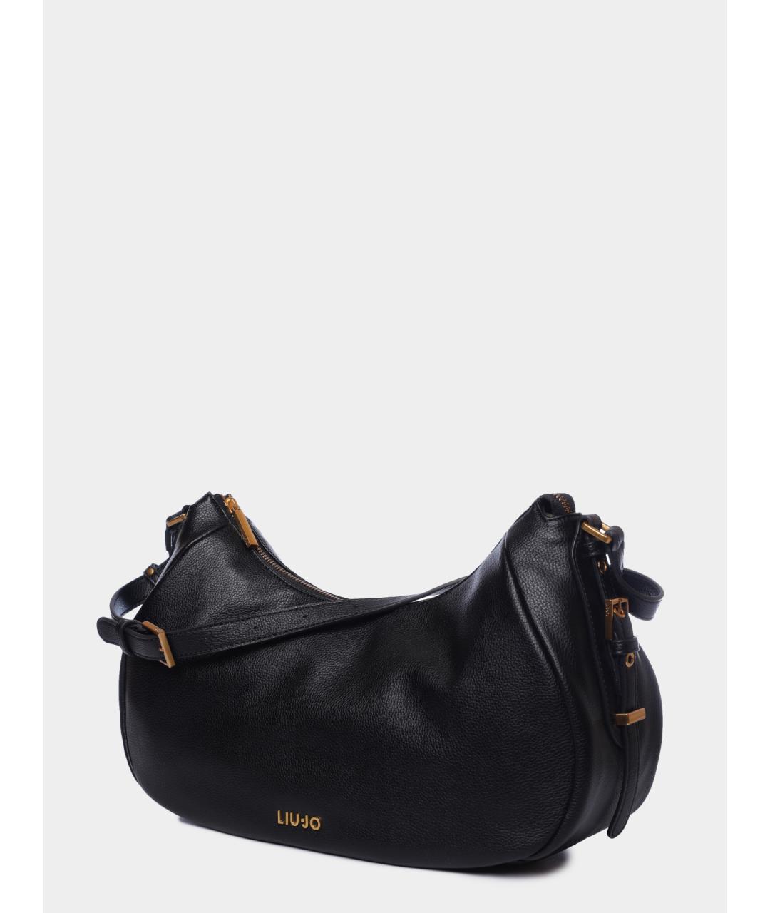 LIU JO Черная сумка через плечо из искусственной кожи, фото 4