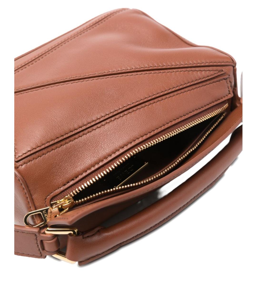 LOEWE Коричневая кожаная сумка через плечо, фото 4