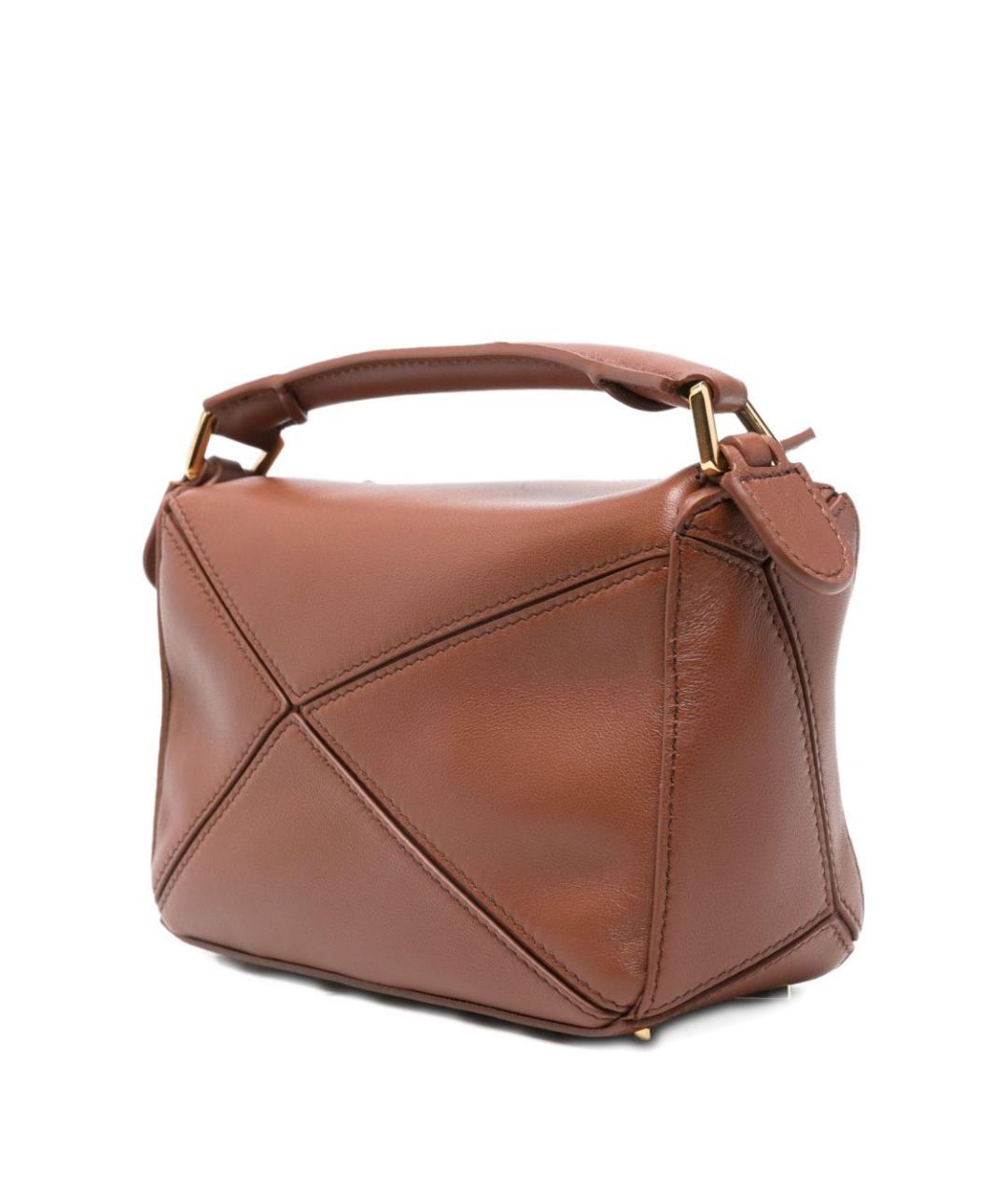 LOEWE Коричневая кожаная сумка через плечо, фото 2