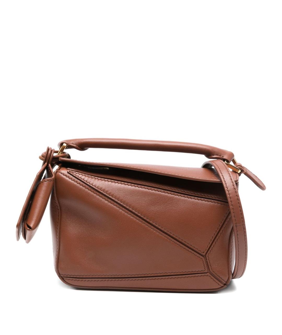 LOEWE Коричневая кожаная сумка через плечо, фото 1