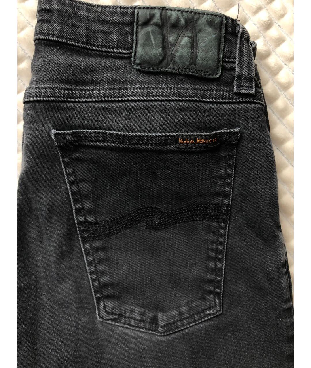 NUDIE JEANS CO Черные хлопко-эластановые джинсы скинни, фото 4