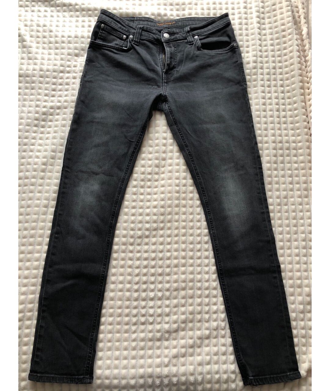 NUDIE JEANS CO Черные хлопко-эластановые джинсы скинни, фото 6