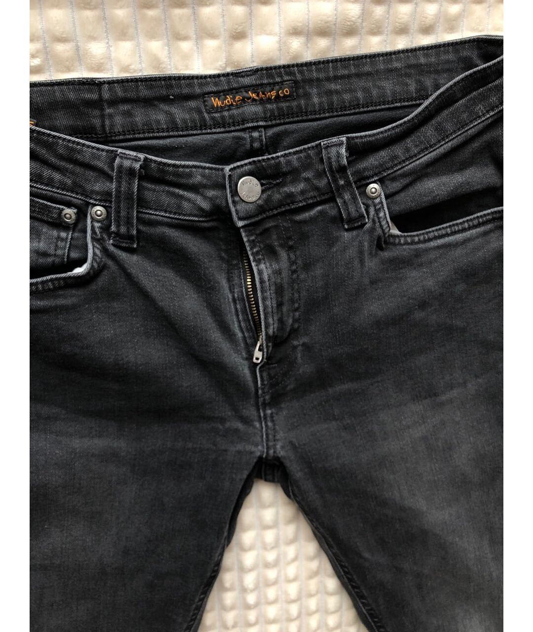 NUDIE JEANS CO Черные хлопко-эластановые джинсы скинни, фото 3