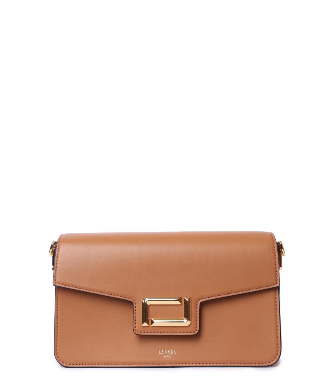 LANCEL Коричневая кожаная сумка через плечо, фото 1