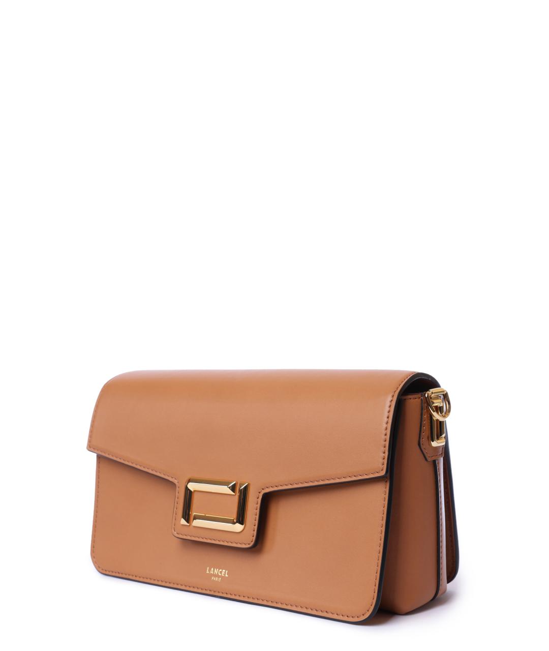 LANCEL Коричневая кожаная сумка через плечо, фото 3