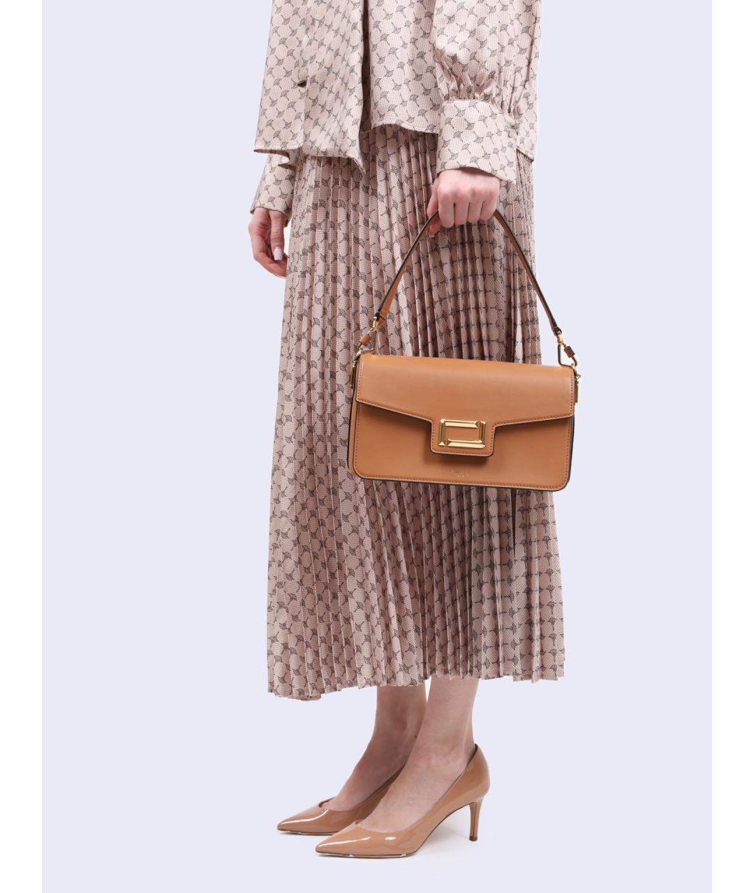 LANCEL Коричневая кожаная сумка через плечо, фото 2