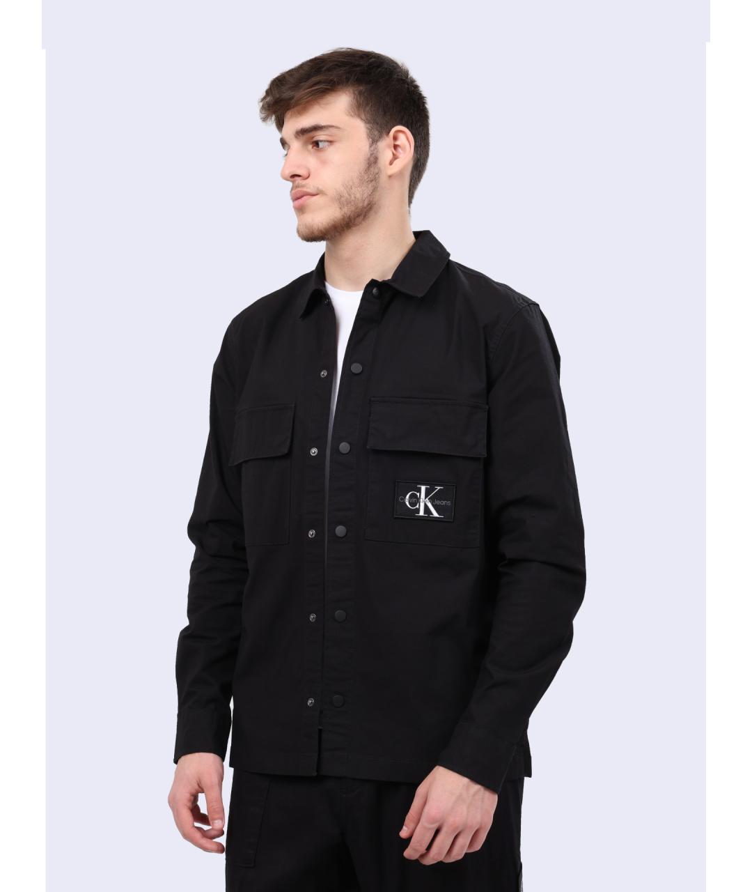 CALVIN KLEIN Черная хлопковая кэжуал рубашка, фото 2