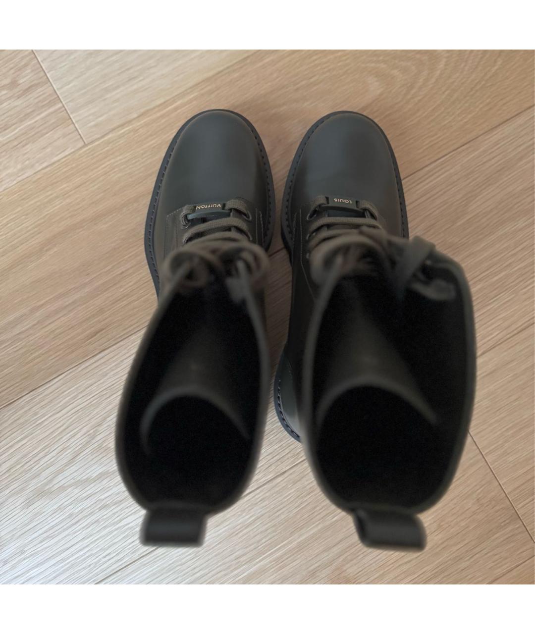 LOUIS VUITTON Хаки кожаные ботинки, фото 3