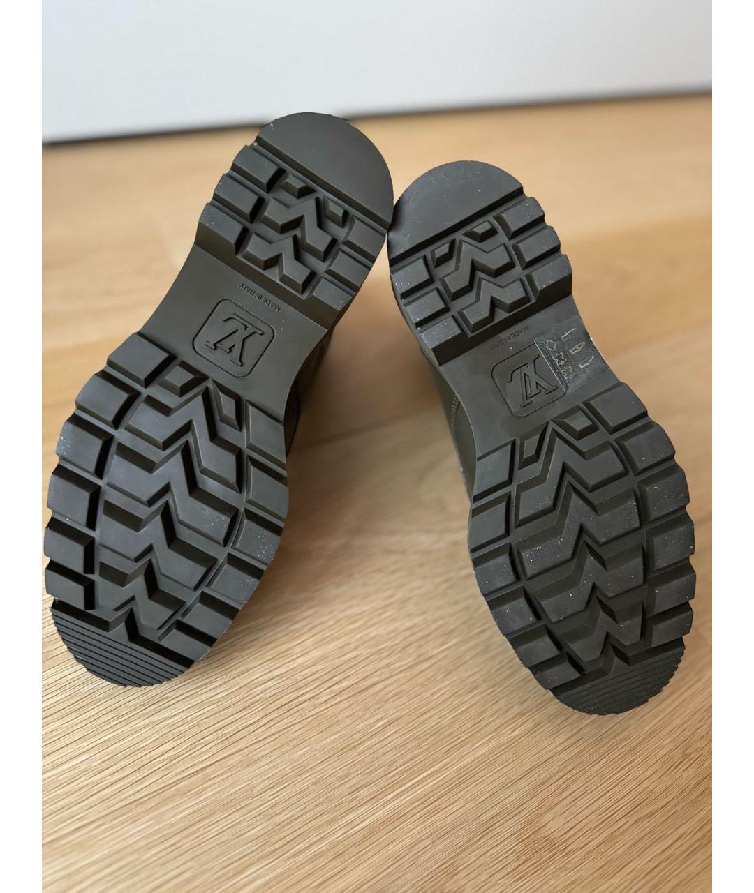 LOUIS VUITTON Хаки кожаные ботинки, фото 6