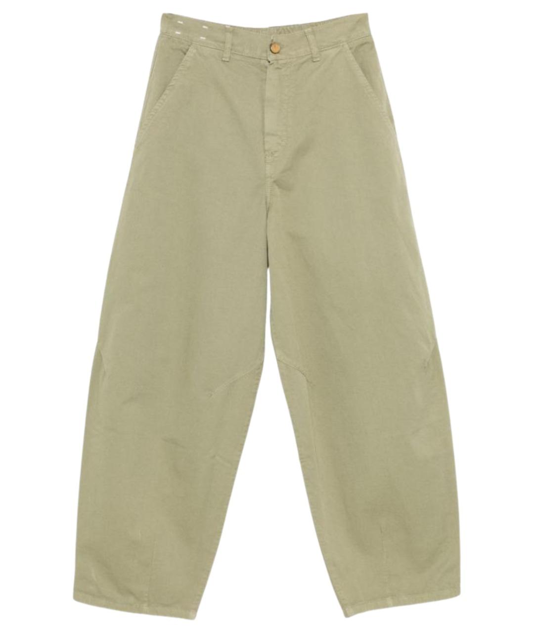 ALYSI Зеленые хлопковые прямые джинсы, фото 1