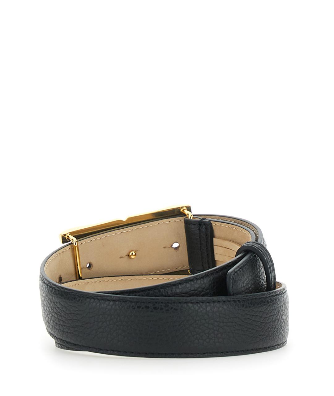 ELISABETTA FRANCHI Черный кожаный ремень, фото 2